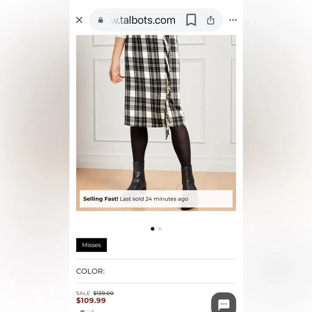Talbots fringe wrap black and white ice plaid ! New